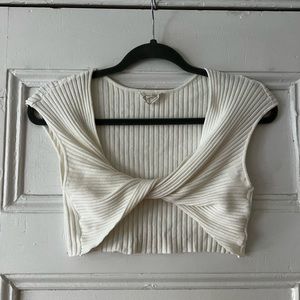 Urban Outfitters (UO) Cropped White cross top